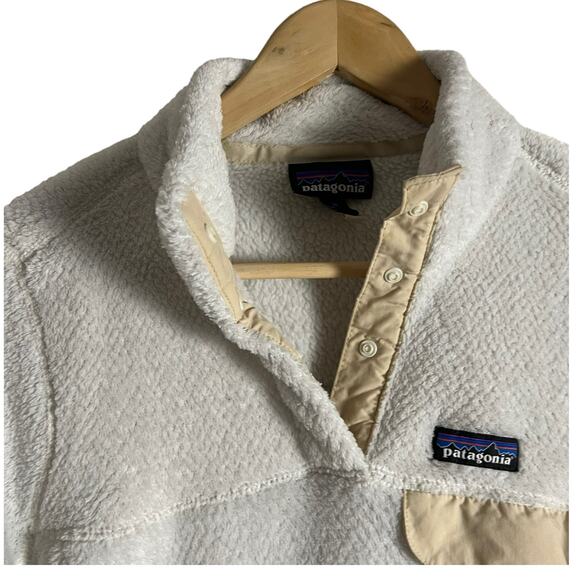 Patagonia Women’s Re-Tool Half Snap Ivory Fleece Pullover Size Medium - Picture 3 of 8
